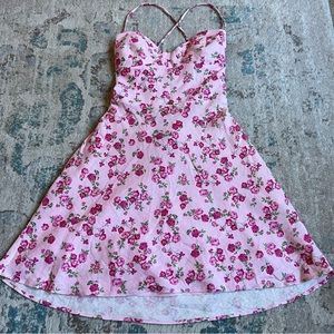 Zara floral linen mini dress